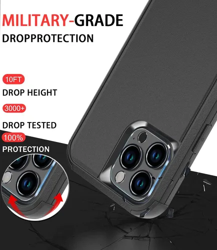 Miniatura 2 de Diverbox Funda diseñada para iPhone 13 Pro con protector de pantalla para lente de cámara, resistente a los golpes, resistente a los golpes