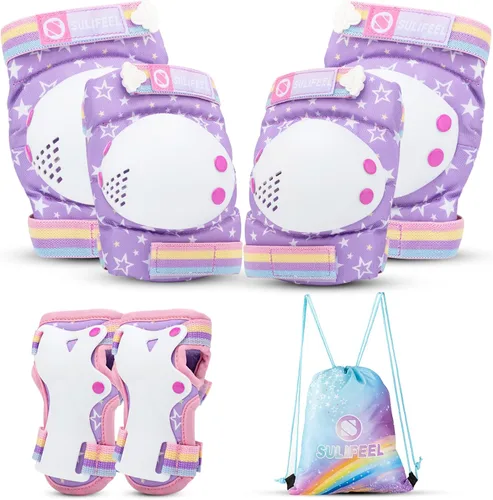 Miniatura 2 de Rainbow Unicorn - Patines para niños con equipo de protección, morado, talla S