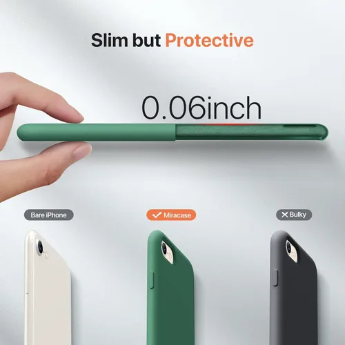 Miniatura 3 de Miracase Funda ultradelgada diseñada para iPhone SE 2022 (3ª generación)/iPhone SE 2020 (2ª generación)/iPhone 7/iPhone 8 con protector de pantalla