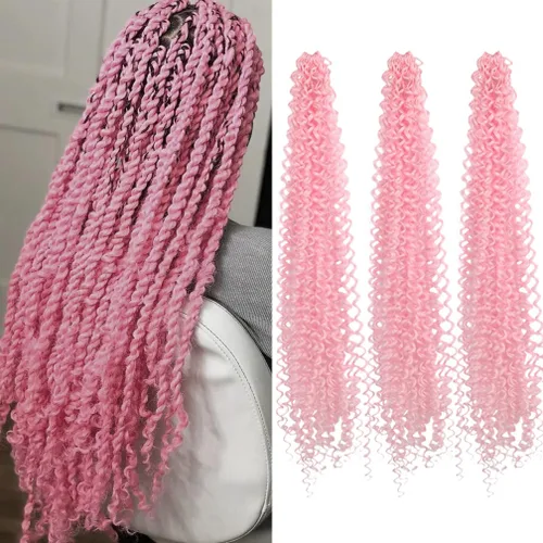 Miniatura 28 de Pelo de ganchillo Ocean Wave de 30 pulgadas, 3 paquetes de cabello trenzado de onda profunda, cabello rizado profundo con ganchillo para mujeres