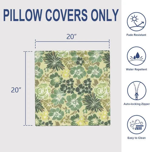 Miniatura 655 de Juego de 2 almohadas para exteriores de 16 x 16 pulgadas, repelentes al agua con interiores, para muebles de patio, hogar, jardín, geometría bohemia