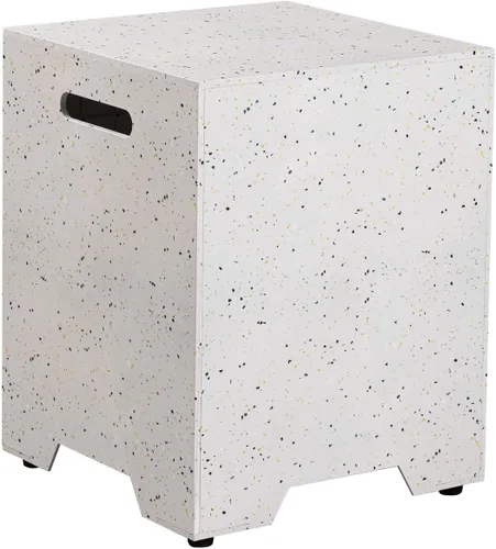 Miniatura 8 de COSIEST Mesa de tanque de propano para exteriores con diseño de grano de madera, mesa de tanque oculta exterior de 16 pulgadas, oculta el tanque