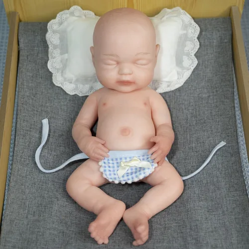 Miniatura 2 de AISITE Muñeca bebé niña de silicona completa de 16 pulgadas – Muñecas realistas Reborn de silicona de cuerpo completo durmiendo niña (ojos cerrados)