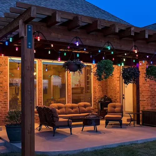 Miniatura 8 de Cadena de luces LED de grado comercial de 48 pies para exteriores con control remoto, inastillables, impermeables, cambiantes de color, luces