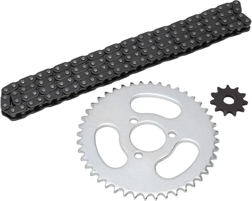 RiToEasysports T8F - Cadena de piñón delantero y trasero, juego de piñones de cadena de motor de acero para karts modificados, cuatrimotos y mini