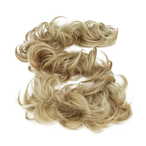 Miniatura 20 de CAISHA Postizo de Cabello, Envoltura de Cabello, Fibras Sintéticas Resistente al Calor, Rizado Desordenado, Recogido, Negro HW6