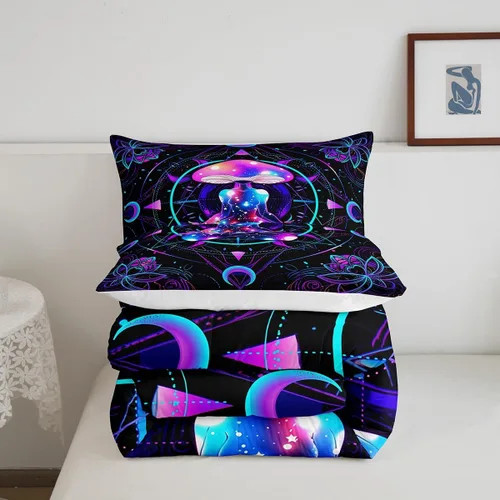 Miniatura 43 de Juego de ropa de cama Happy Camping de Homewish, tamaño individual, con diseño de osos cazadores y pinos, para niños, hombres, adultos, decoración
