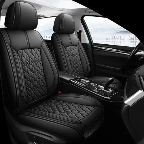 Miniatura 13 de Pariitadin Juego completo de fundas de cuero para asiento de automóvil, impermeables, transpirables, de piel sintética, fundas de asiento