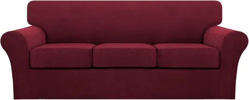 Miniatura 124 de Turquoize 2 fundas para sillas de sala de estar, funda de sofá con fundas de cojín individuales, funda de muebles para sillas (silla, beige biscotti)