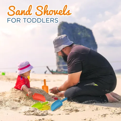 Miniatura 8 de 4E's Novelty Pala de arena para niños a granel, paquete de 12 palas de playa de plástico resistente, para plantar, excavar y herramienta de jardín