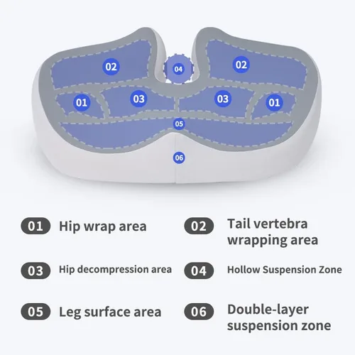 Miniatura 5 de Cojín de asiento de espuma viscoelástica y almohada de apoyo lumbar para silla de oficina, almohadilla ergonómica antideslizante para alivio