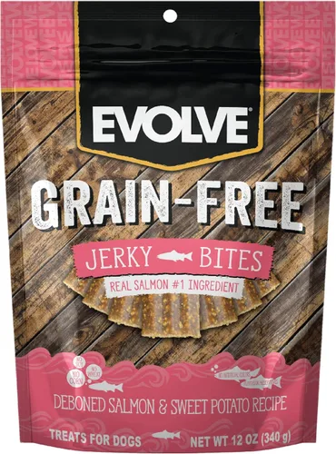 Evolve Golosinas para perros de salmón y batata sin granos