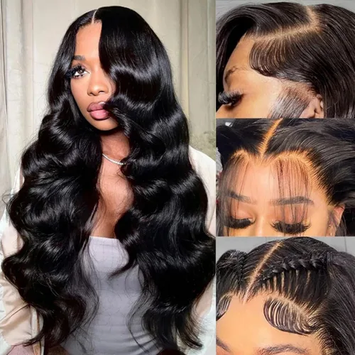 Miniatura 18 de Pelucas Body Wave de Encaje Frontal de Cabello Humano 13x6 HD Pelucas de Encaje Frontal de Cabello Humano Densidad 200 Pelucas Vírgenes Brasileñas