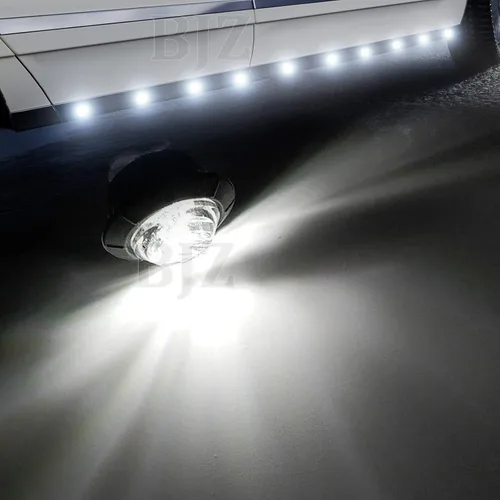 Miniatura 2 de BJZ 10 piezas de luces LED redondas de 3/4" blancas de 12V para remolque, luz de señal delantera, trasera, lateral, impermeable con lente ahumada