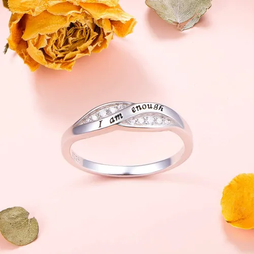 Miniatura 6 de Anillo de plata de ley 925 con circonita cúbica, regalo de cumpleaños para mujeres, adolescentes, niñas, tamaño 5 - 10, Metal, circonita