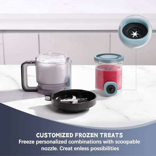 Miniatura 3 de Pintas de repuesto y tapas de colores para creami Ninja Swirl NC700, NC701 Series Ice Cream & Soft Serve Makers, paquete de 4 recipientes de crema