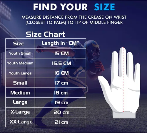 Miniatura 7 de Glorious Traders Adult & Youth Football Gloves - Ultimate Performance Booster with Super Sticky Grip Blanco y rojo