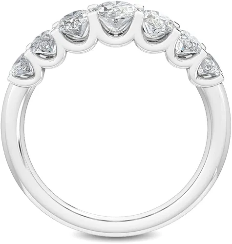 Miniatura 2 de CUSTOMIZE JEWELS 2.10 ctw Oval Shape White Lab Grown Diamond In 14K Gold Side Stone Engagement Ring,F-GVS1-VS2