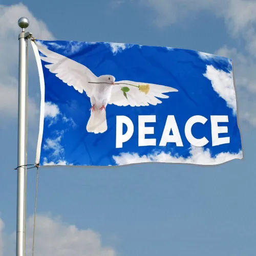 Miniatura 2 de Bandera estadounidense Stand For Peace Pray For World Peace Bandera de Estados Unidos Bandera de Estados Unidos Decoración Interior Exterior Bandera