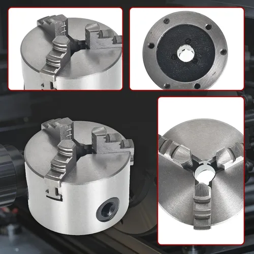 Miniatura 4 de 3 Mandíbula Torno Chuck Manual 3 "K11-80 Torno autocentrante Parte de perforación 3.150 in Total 2 Juego de mordazas