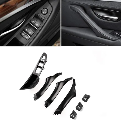 Miniatura 9 de Jaronx Kit de manijas de puerta para BMW Serie 5 F10/F11, reposabrazos del interruptor de ventana del lado del conductor, manija de la puerta