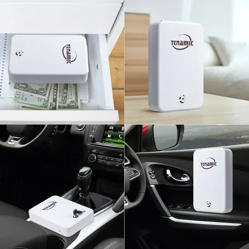 Miniatura 5 de Tenamic Caja de seguridad para pistolas, caja de seguridad portátil para viajes, caja de seguridad de acero sólido para armas en el hogar, cajas