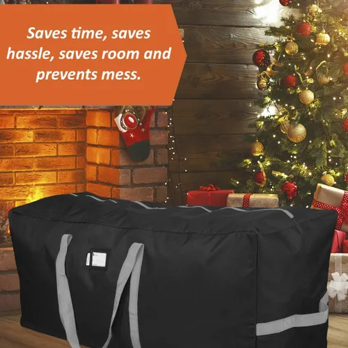 Miniatura 5 de Bolsa de almacenamiento para árbol de Navidad que se adapta hasta a 2 m Árbol navideño desmontado de 50 x 15 x 20 pulgadas, contenedor, caja