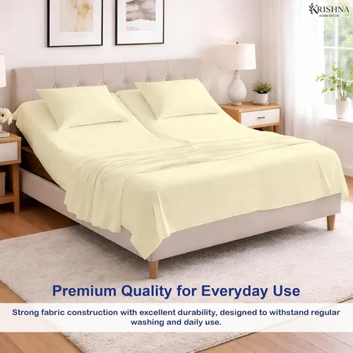 Miniatura 5 de KRISHNA Juego de sábanas prémium de 4 piezas de 34 pulgadas para cama ajustable con números de sueño, 100% algodón egipcio, sábana bajera ajustable