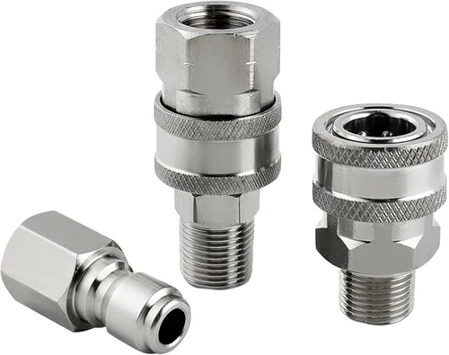Miniatura 6 de Raincovo Lavadora a Presión de Conexión Rápida de 3/8 Pulgadas, Accesorios para Lavadora a Presión, Juego de Adaptadores de Acero Inoxidable, Rosca