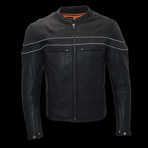 Miniatura 7 de Milwaukee Leather MLM1525 - Chaqueta MC ligera de cuero negro 'Crossover' para hombre