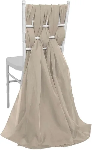 Miniatura 13 de Efavormart - Paquete de 5 bandas de gasa de alta calidad para silla, 22 x 78 pulgadas, amatista violeta, lazos para silla de diseño transparente