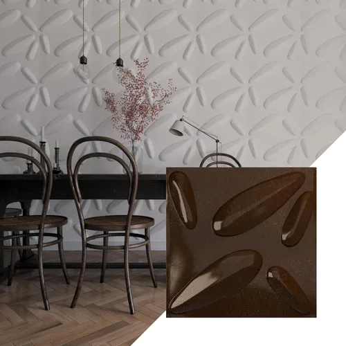 Miniatura 18 de Ekena Millwork 19 5/8 pulgadas de ancho x 19 5/8 pulgadas de alto, pétalo EnduraWall decorativo 3D, cobre envejecido (cubre 2.67 pies cuadrados).