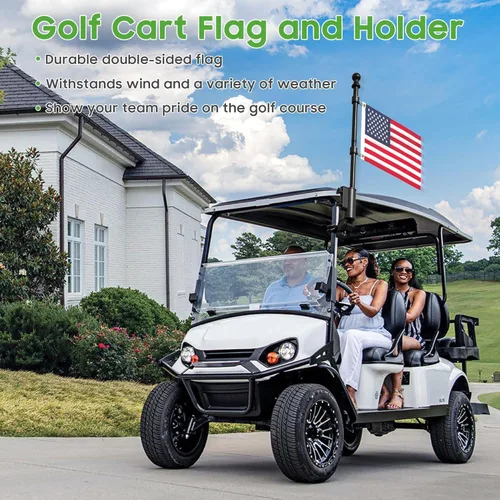 Miniatura 4 de 10L0L Kit de soporte para bandera de carrito de golf y poste de bandera universal para Yamaha EZGO Club Car, soporte resistente para carrito