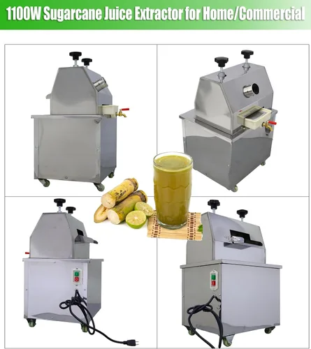 Miniatura 9 de INTBUYING Exprimidor eléctrico de caña de azúcar 1100W Máquina de prensa de caña de azúcar Tres rodillos de acero inoxidable Extractor de jugo