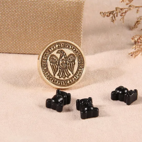 Miniatura 2 de Odin's Raven Viking Rune Vegvisir - Sello de cera de sellado de runas vikingas para sellado de cartas, embalaje de invitación de boda personalizado