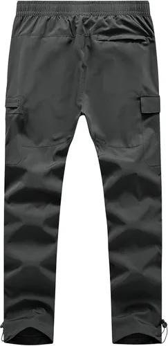 Miniatura 2 de BGOWATU Pantalones de senderismo para hombre, pantalones cargo elásticos resistentes al agua, pantalones ligeros de secado rápido para pesca al aire