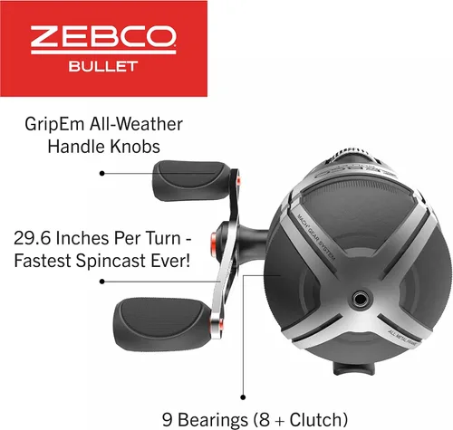 Miniatura 4 de Zebco Bullet Spincast Reel and Fishing Rod Combo, IM8 Graphite Fishing Pole with MaxTac Grip Rod Handle, Changeable Right- or Left-Hand Retrieve