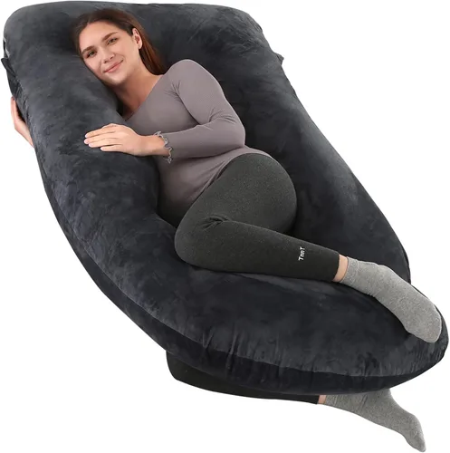 cauzyart Almohadas de embarazo para dormir, almohada de cuerpo completo en forma de U y soporte de maternidad, para espalda, caderas, piernas,
