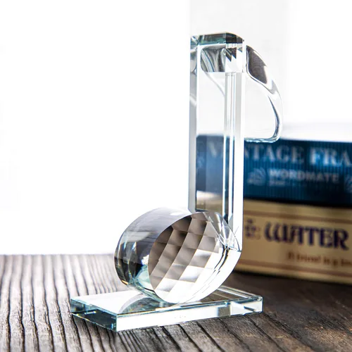 Miniatura 6 de QFkris Figurillas de Corchea de Cristal de 5'' de Altura Coleccionables Escultura Musical de Vidrio Estatua para Hogar Piano Guitarra Regalos