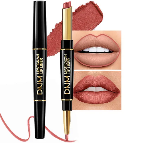 Miniatura 6 de evpct DNM Juego de 3 delineadores de labios y lápices de labios, ciruela morada, malva, rojo vino, para mujer, mate, larga duración de 24 horas