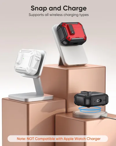 Miniatura 7 de MoKo for AirPods Pro 2 Case with Lock - Compatible with MagSafe, Phone Stand & Auto Pop-up for AirPods Pro 2nd/1st Generation Case, Military-Grade