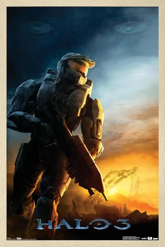 Miniatura 14 de Trends International Halo 3 - Póster de pared del Despertar, 14.725 x 22.375 pulgadas, versión con marco de madera tipo granero
