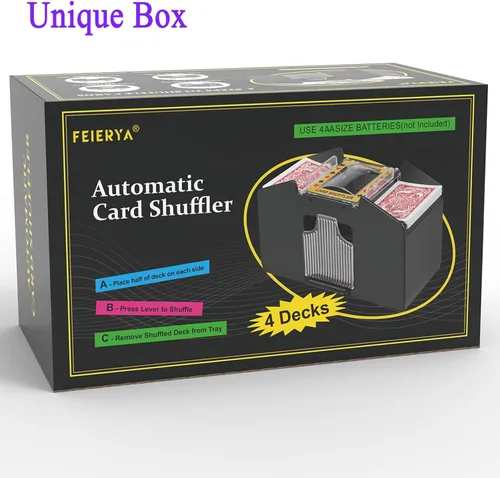 Miniatura 5 de FEIERYA Automatic Card Shuffler 2/1/4/6 Deck,Battery-Operated Electric UNO Poker Shuffler,Playing Card Shuffler for Home Card Game,Travel