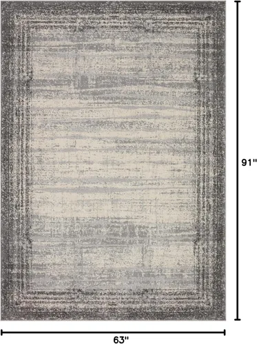 Miniatura 3 de Loloi Colección Austen AUS-02 - Alfombra de área de 5'-3" x 7'-7", guijarro/carbón Piedra/Carbón