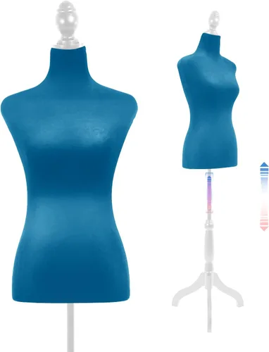 Maniquí para mujer, forma de vestido, maniquí de costura, torso con soporte de 50 a 63 pulgadas, maniquí ajustable portátil para exhibición de ropa,