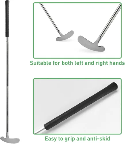 Miniatura 3 de QPPKI Putter de golf – Putter bidireccional de 33 pulgadas para mano izquierda/derecha, con pelotas de práctica, juego combinado de golf