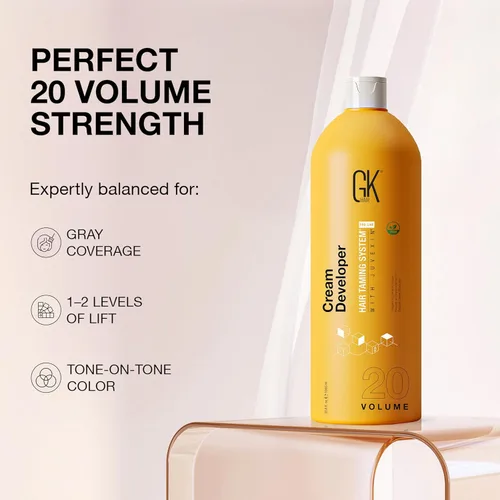 Miniatura 5 de GK HAIR Crema vegana profesional para el cabello, desarrollador de 20 volúmenes, 33.8 onzas líquidas para teñir el cabello, tinte de tóner