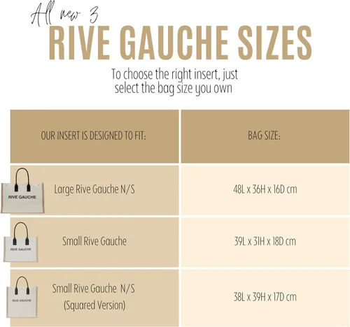 Miniatura 2 de Rive Gauche - Organizador de bolsas de mano, inserto de bolsa Rive Gauche Yves, inserto de mano Rive Gauche hecho a mano de 0.118 pulgadas