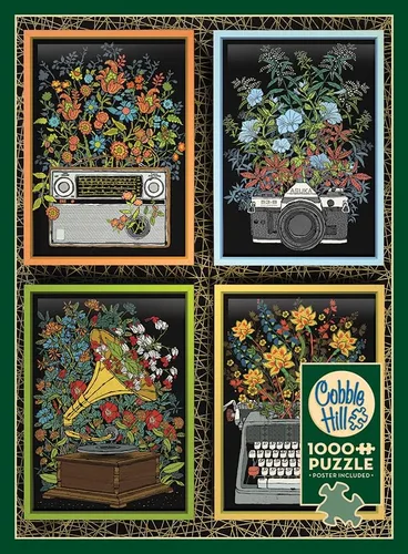 Miniatura 5 de Cobble Hill - Rompecabezas de 1000 piezas, objetos florales, póster de muestra incluido