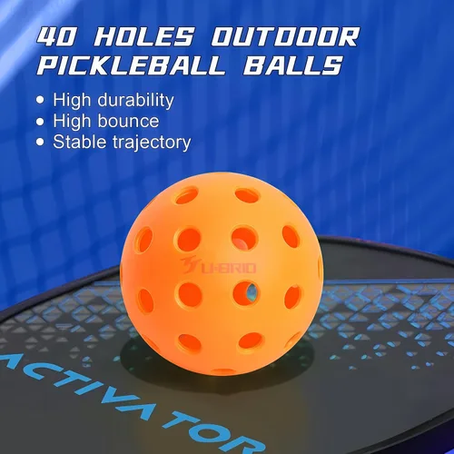 Miniatura 6 de Paquete de 3/4/12 pelotas de pickleball para exteriores de grado profesional de 40 agujeros, probadas por jugadores con diseño resistente al viento
